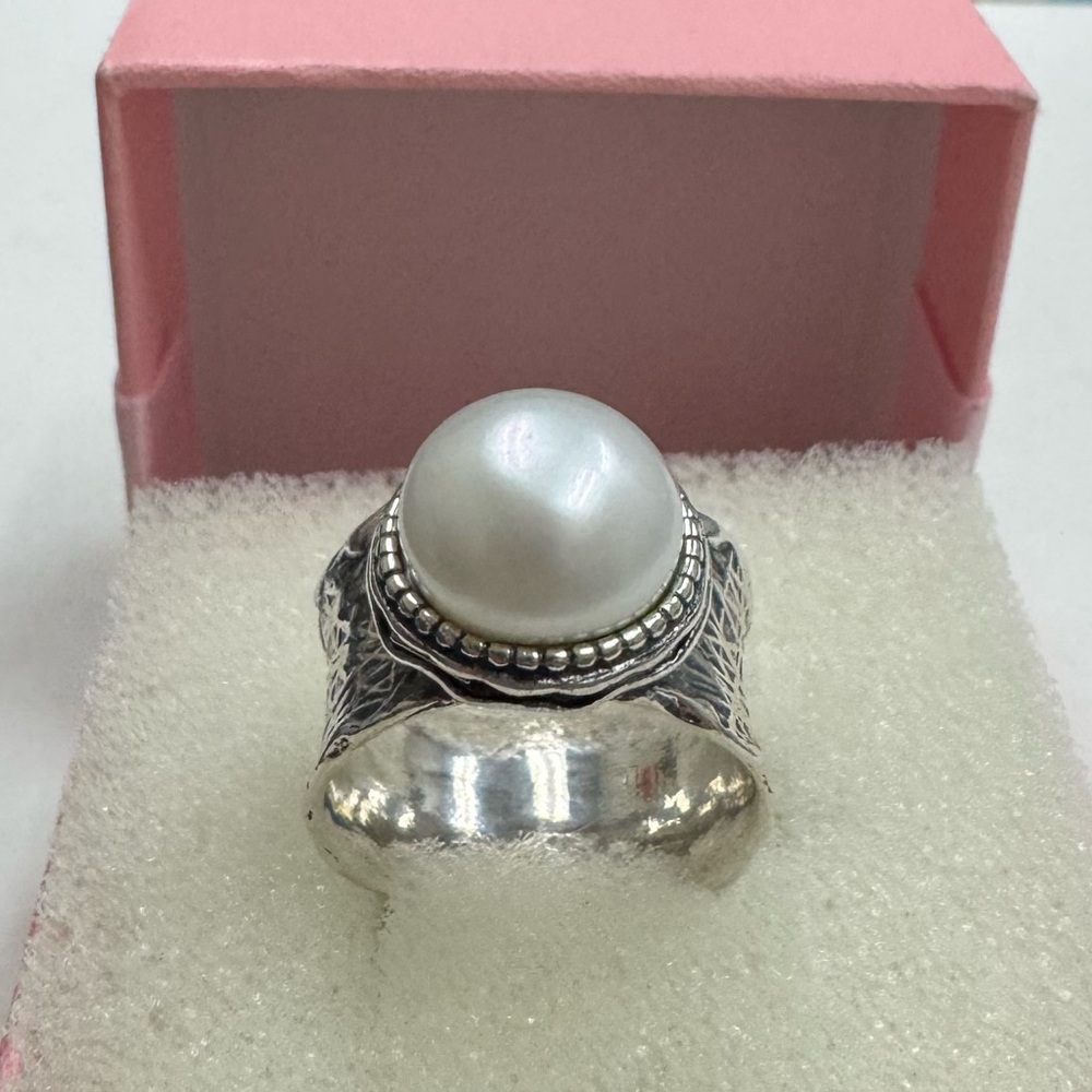 Sterling Silver Pearl Statement Ring